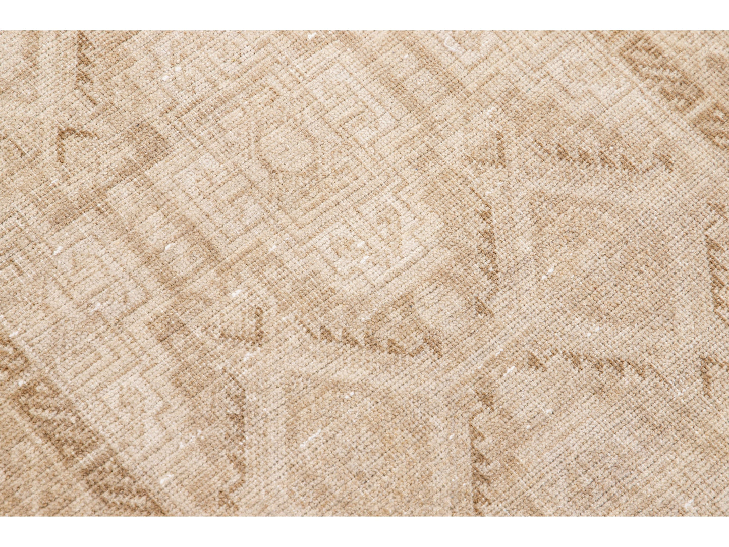 Antique Sivas Handmade Allover Motif Beige Wool Runner