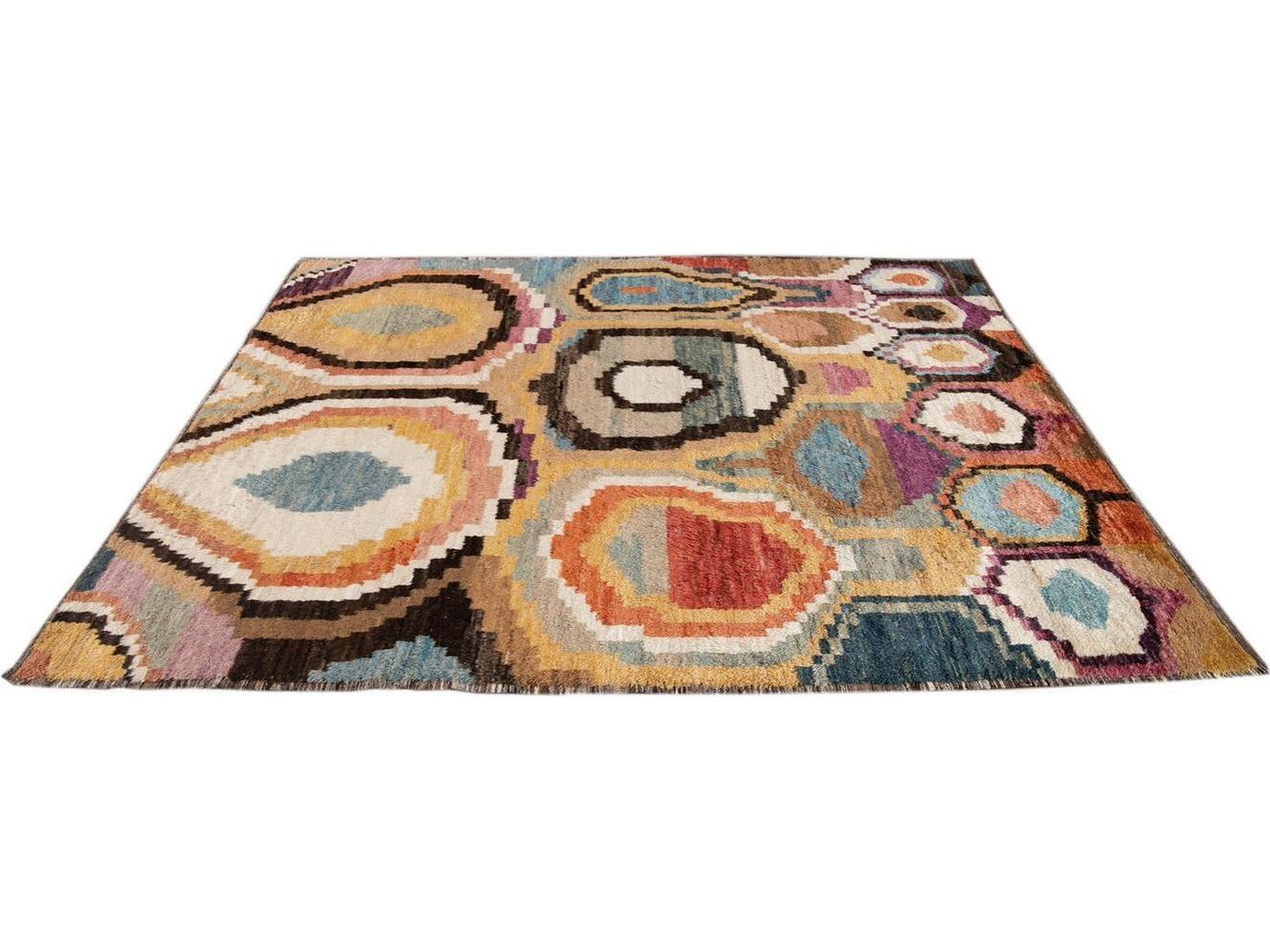 Modern Moroccan Wool Rug 10 X 12