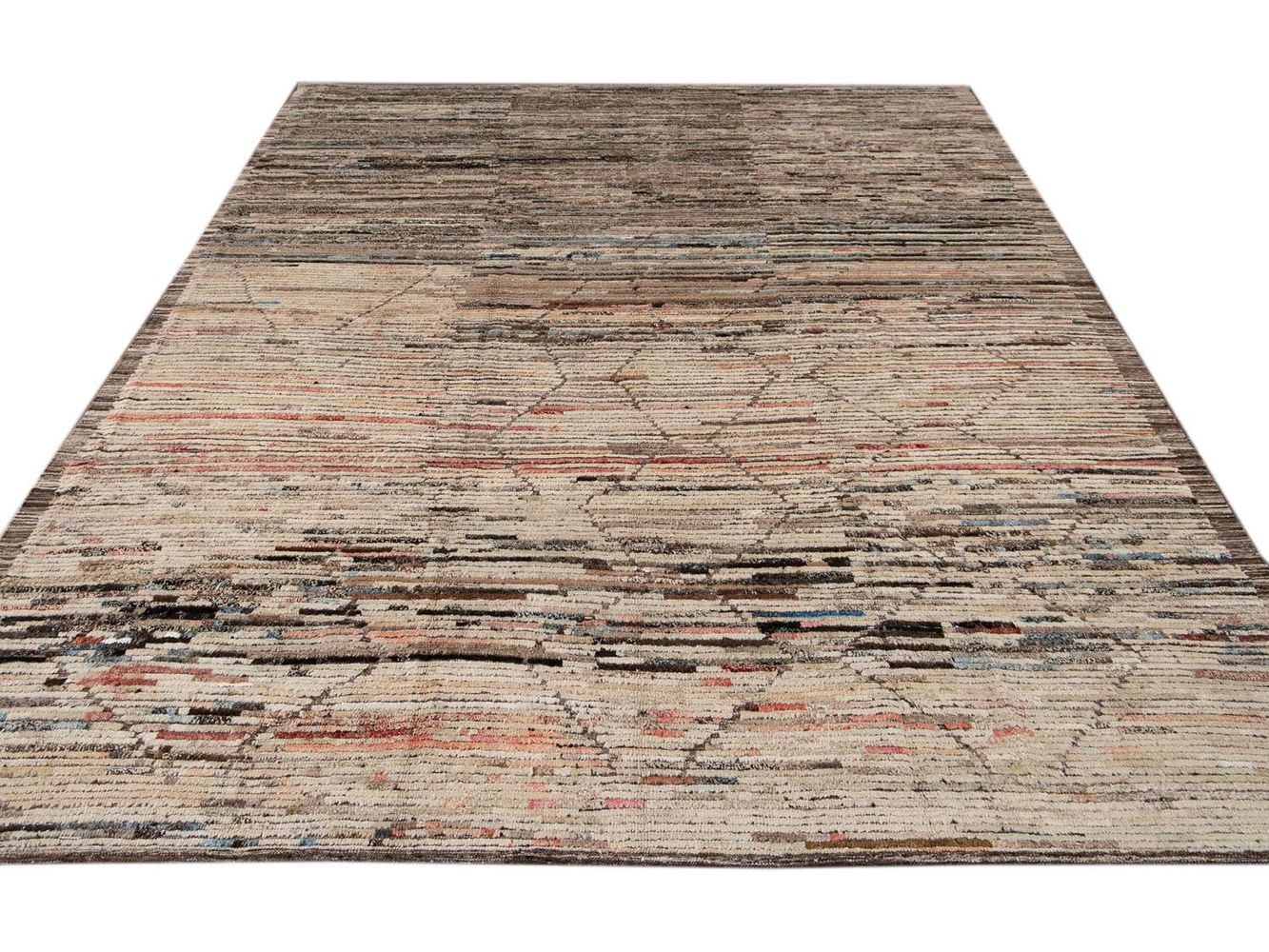Modern Moroccan-Style Wool Rug 9 X 12