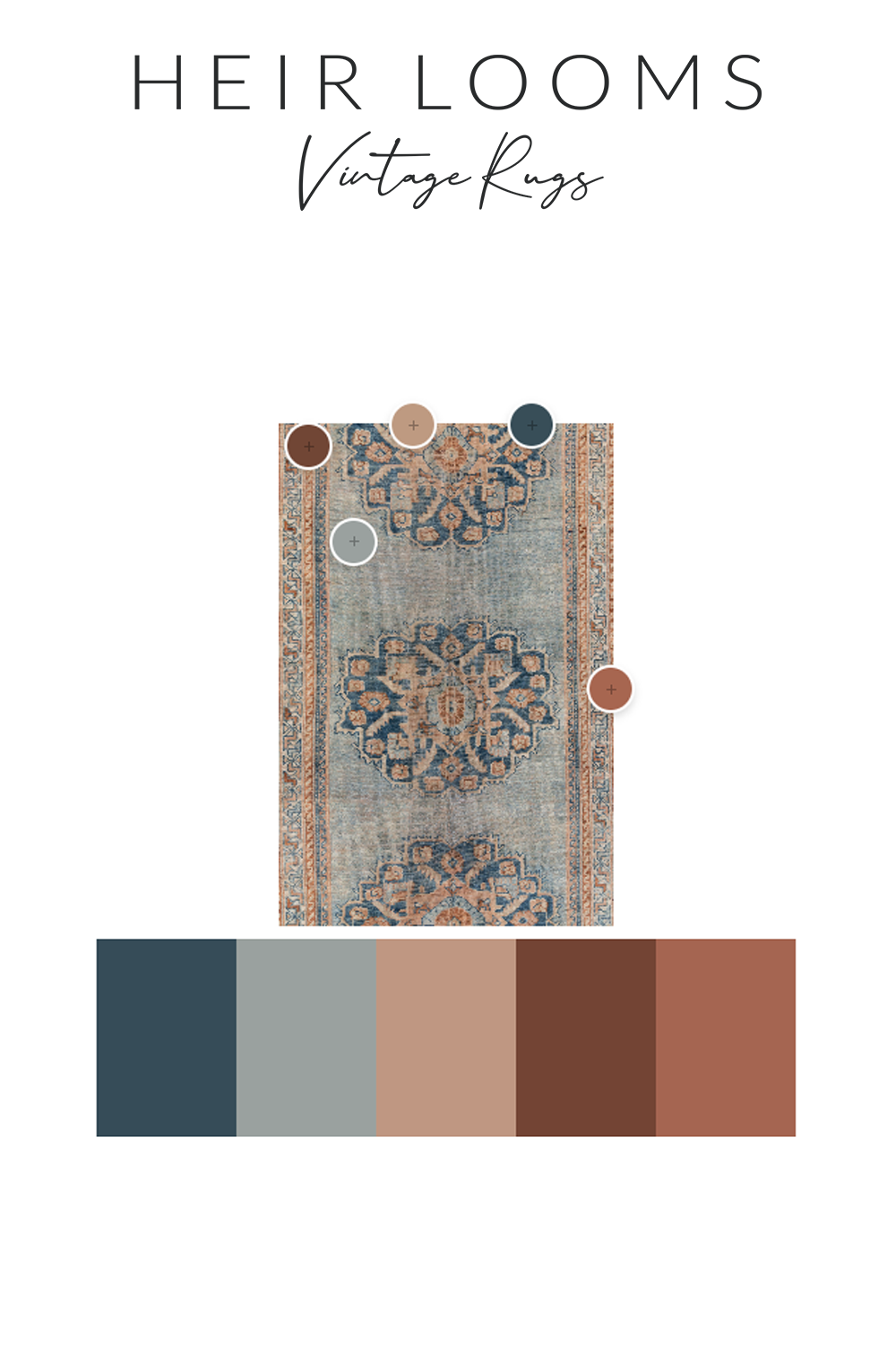 Blue Vintage Persian Runner Rug
