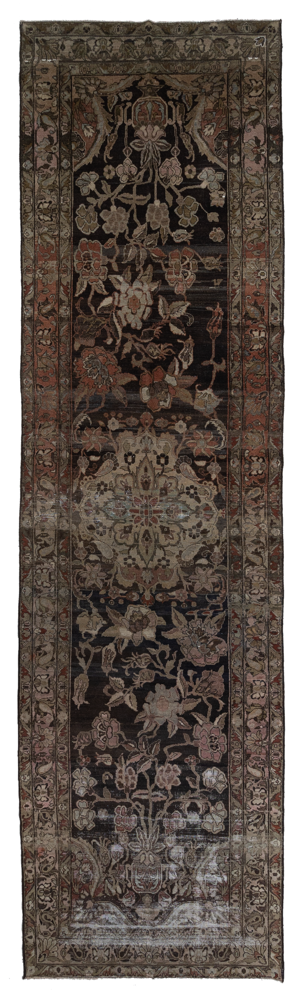 Antique Persian Mahal Gallery Runner Rug
