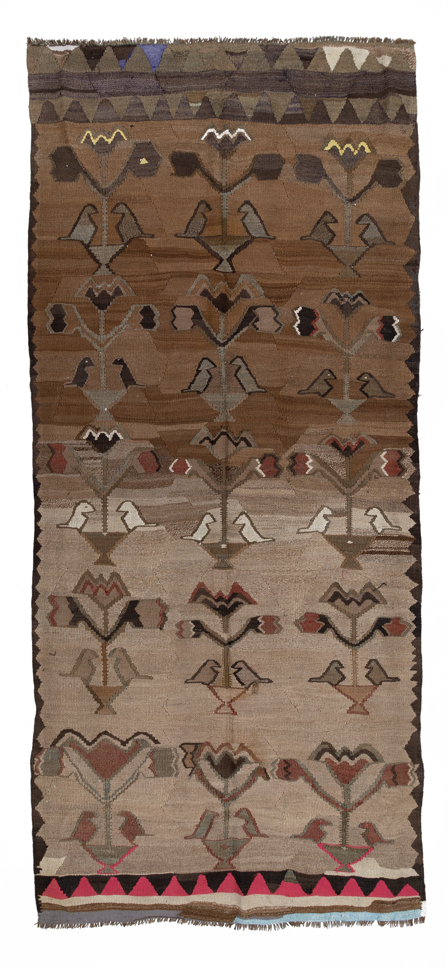 Antique Turkish Kilim Gallery Runner Rug