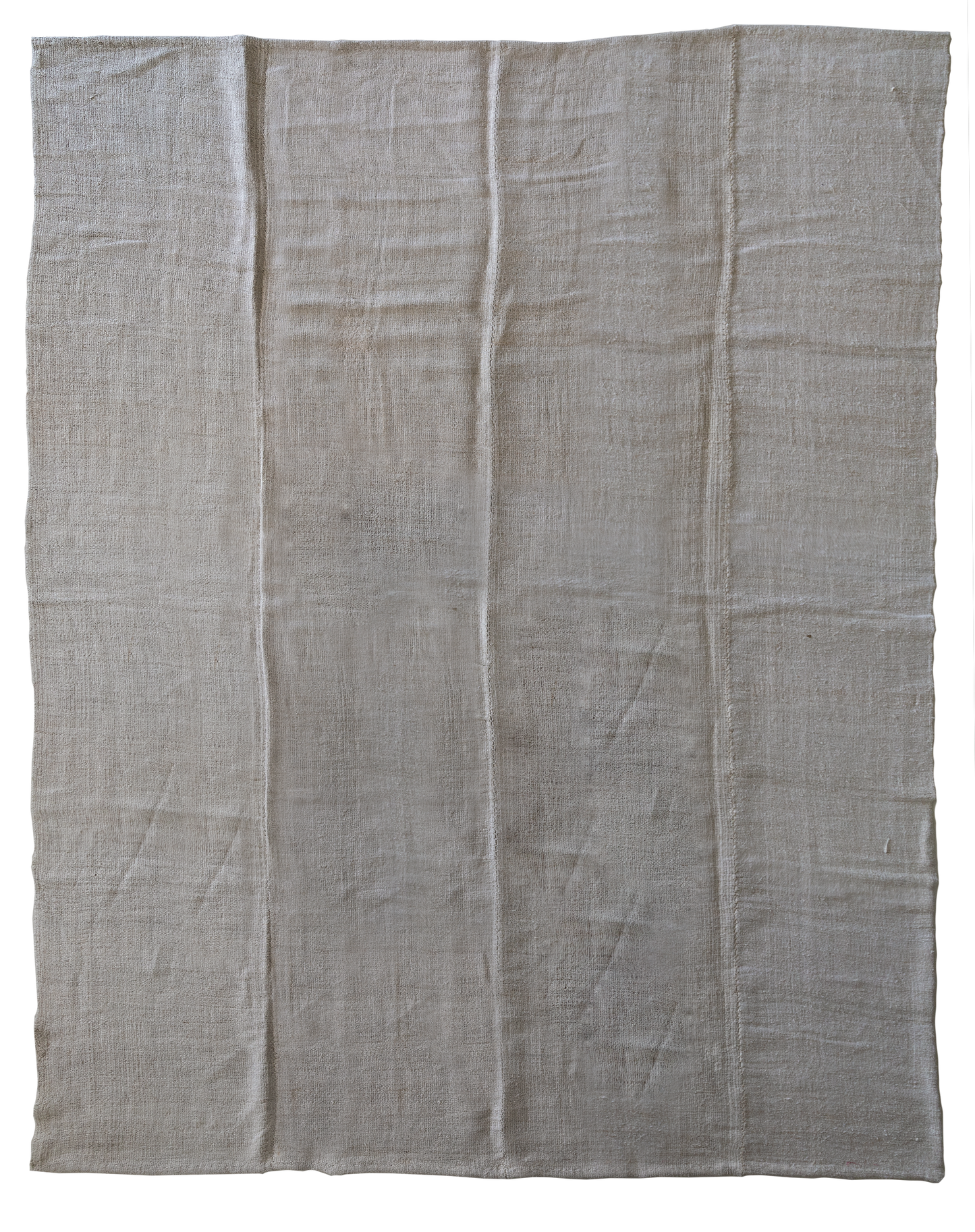 Plain White Vintage Turkish Kilim Rug