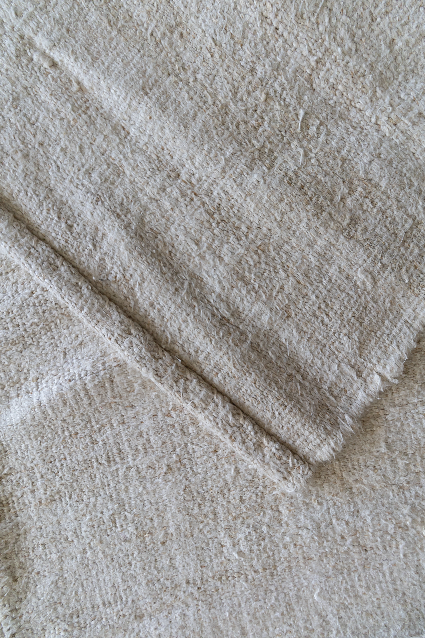 Plain White Vintage Turkish Kilim Rug