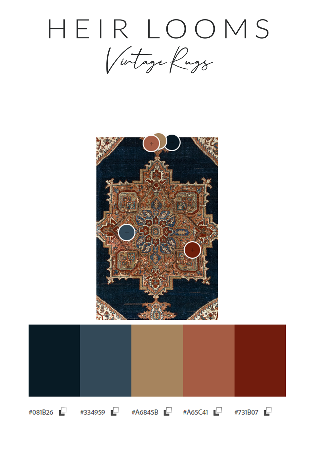 Vintage Persian Heriz Rug