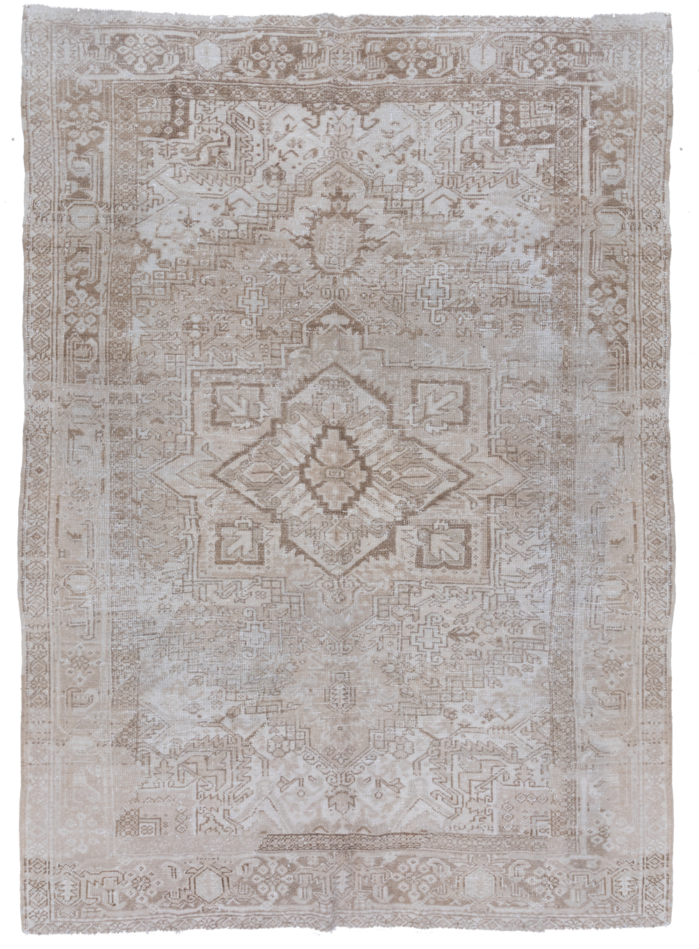 Neutral Vintage Persian Heriz Rug
