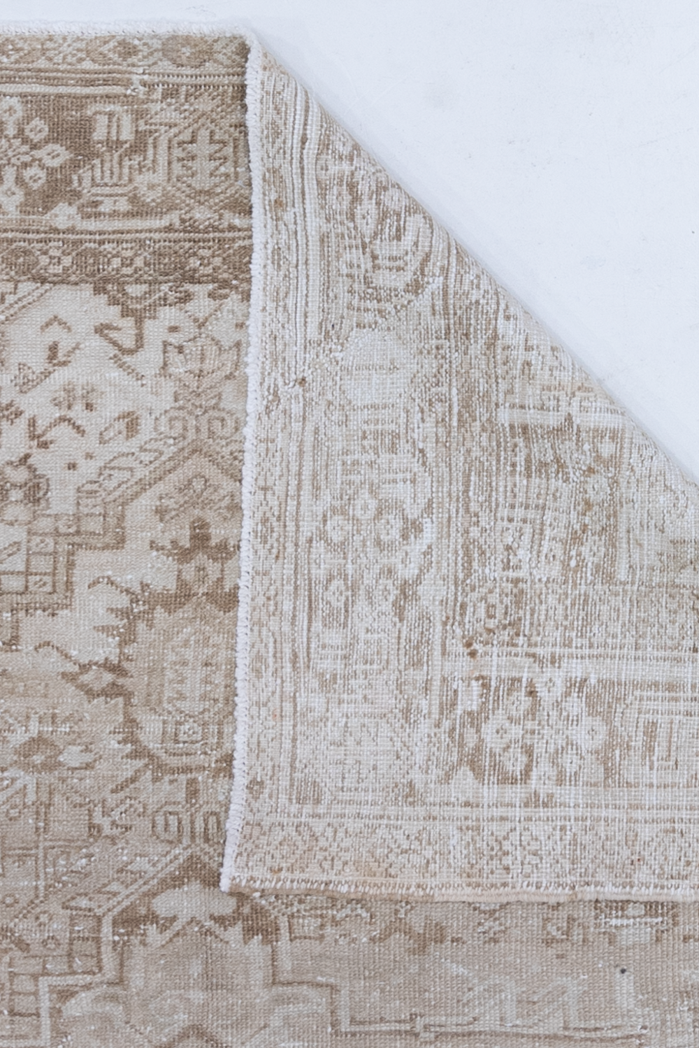 Neutral Vintage Persian Heriz Rug