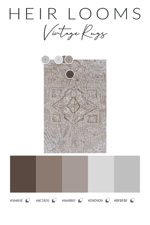 Neutral Vintage Persian Heriz Rug