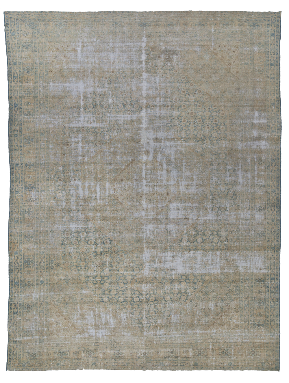 Distressed Vintage Persian Tabriz