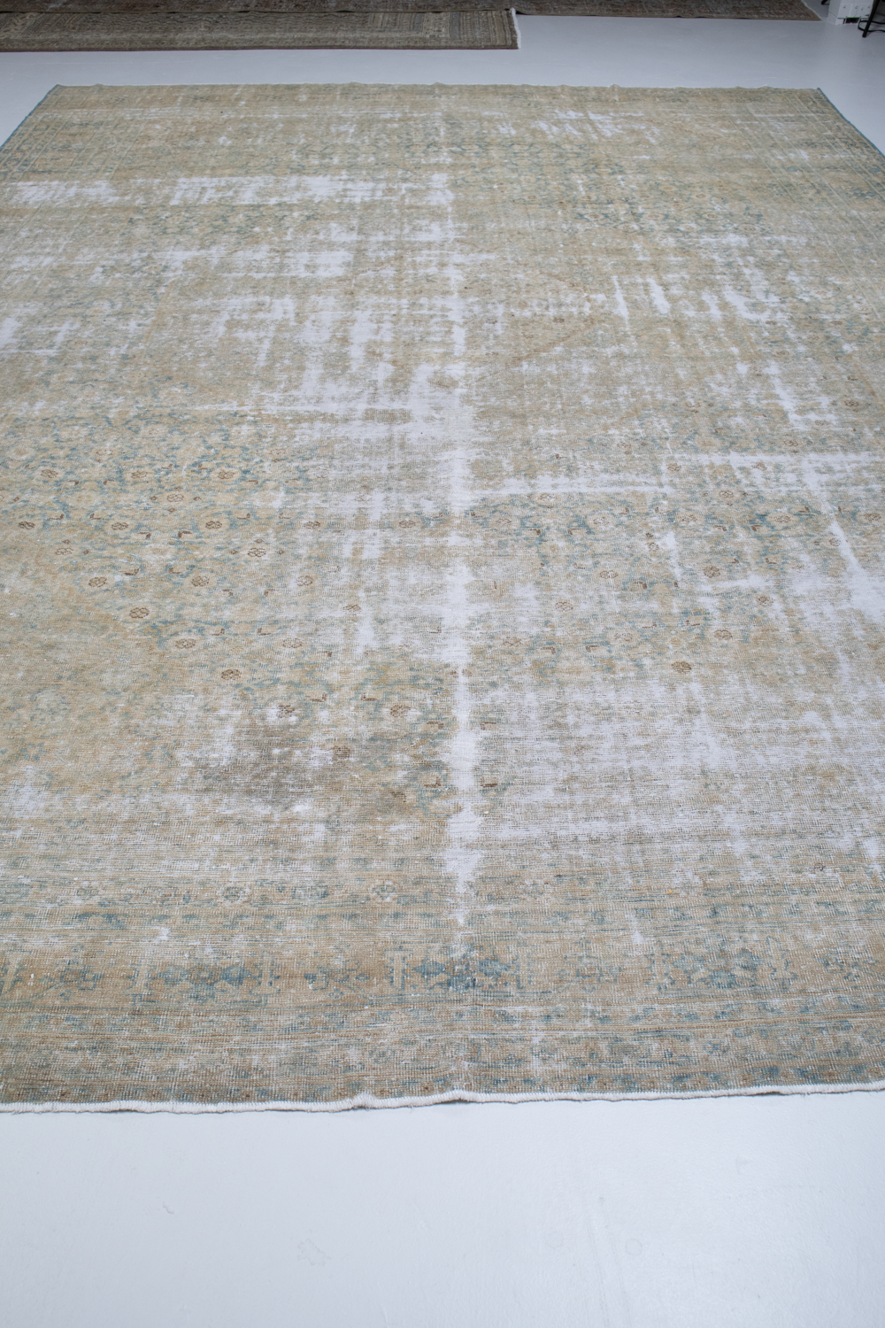 Distressed Vintage Persian Tabriz
