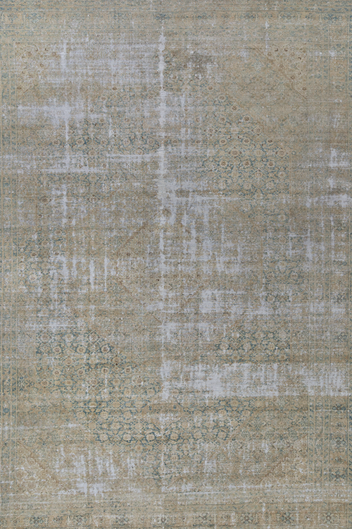 Distressed Vintage Persian Tabriz
