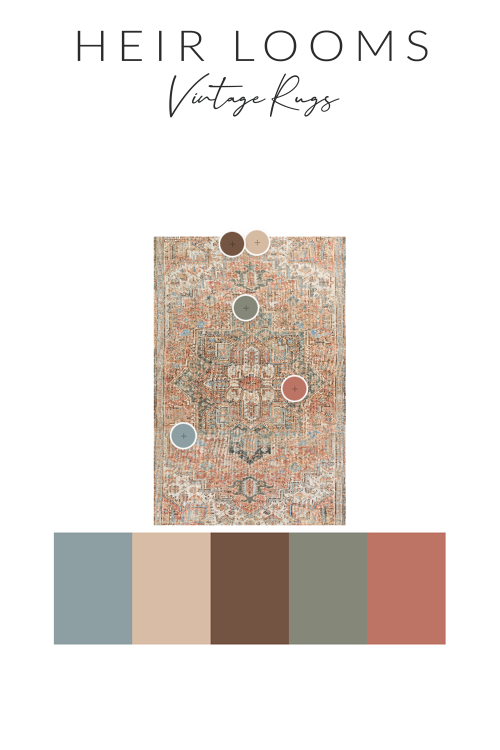 Vintage Persian Heriz Rug