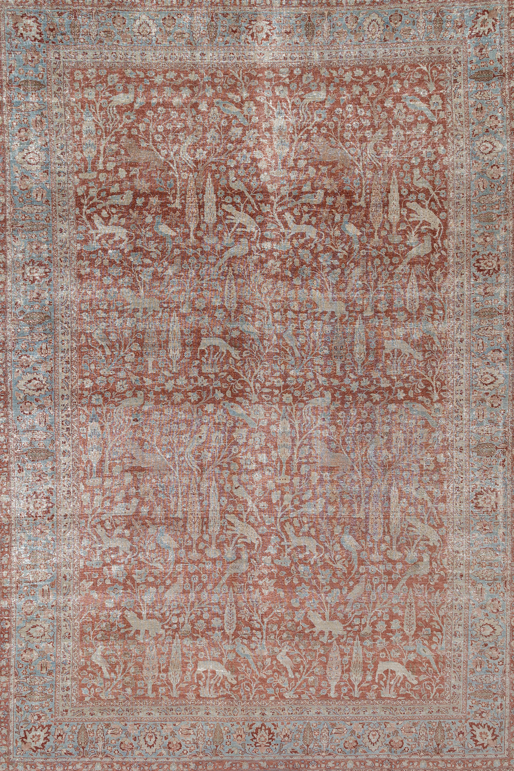 Antique Persian Mashhad Vintage Rug
