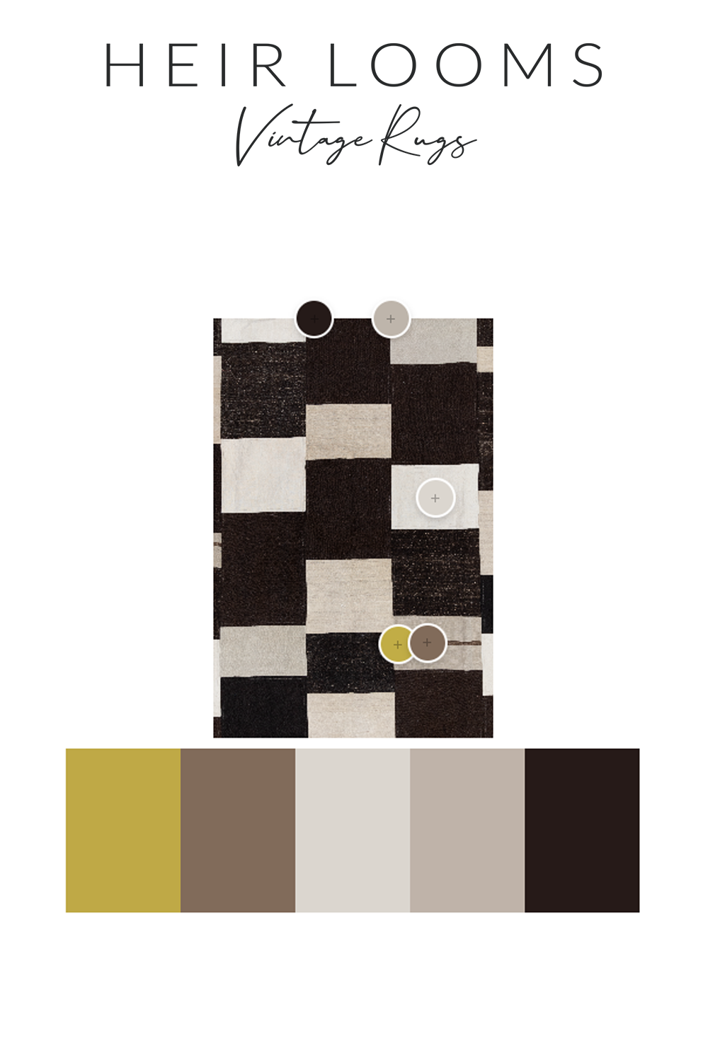 Patchwork Checkerboard Turkish Kilim Rug