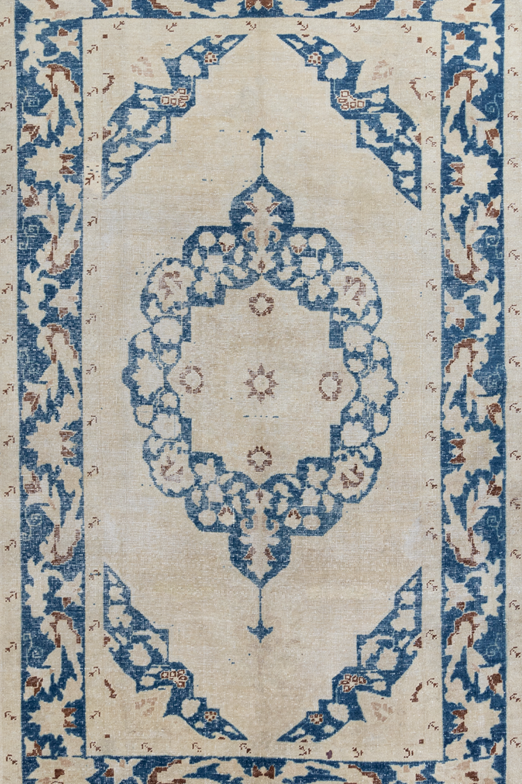 Vintage Navy Blue Anatolian Rug