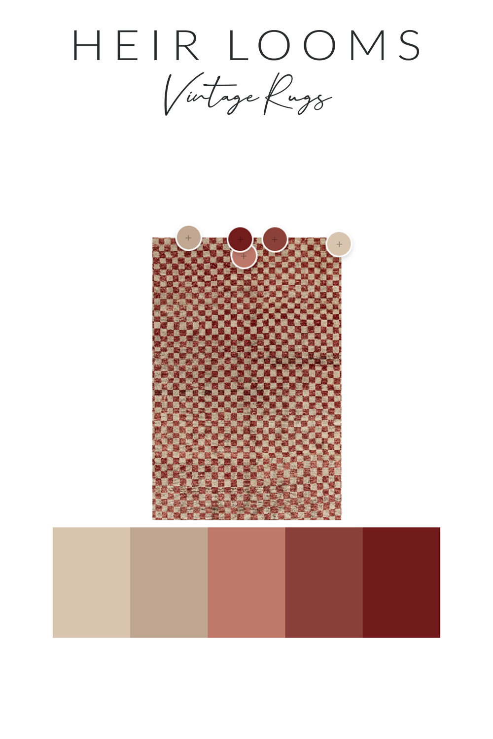 Vintage Checkerboard Tulu Rug