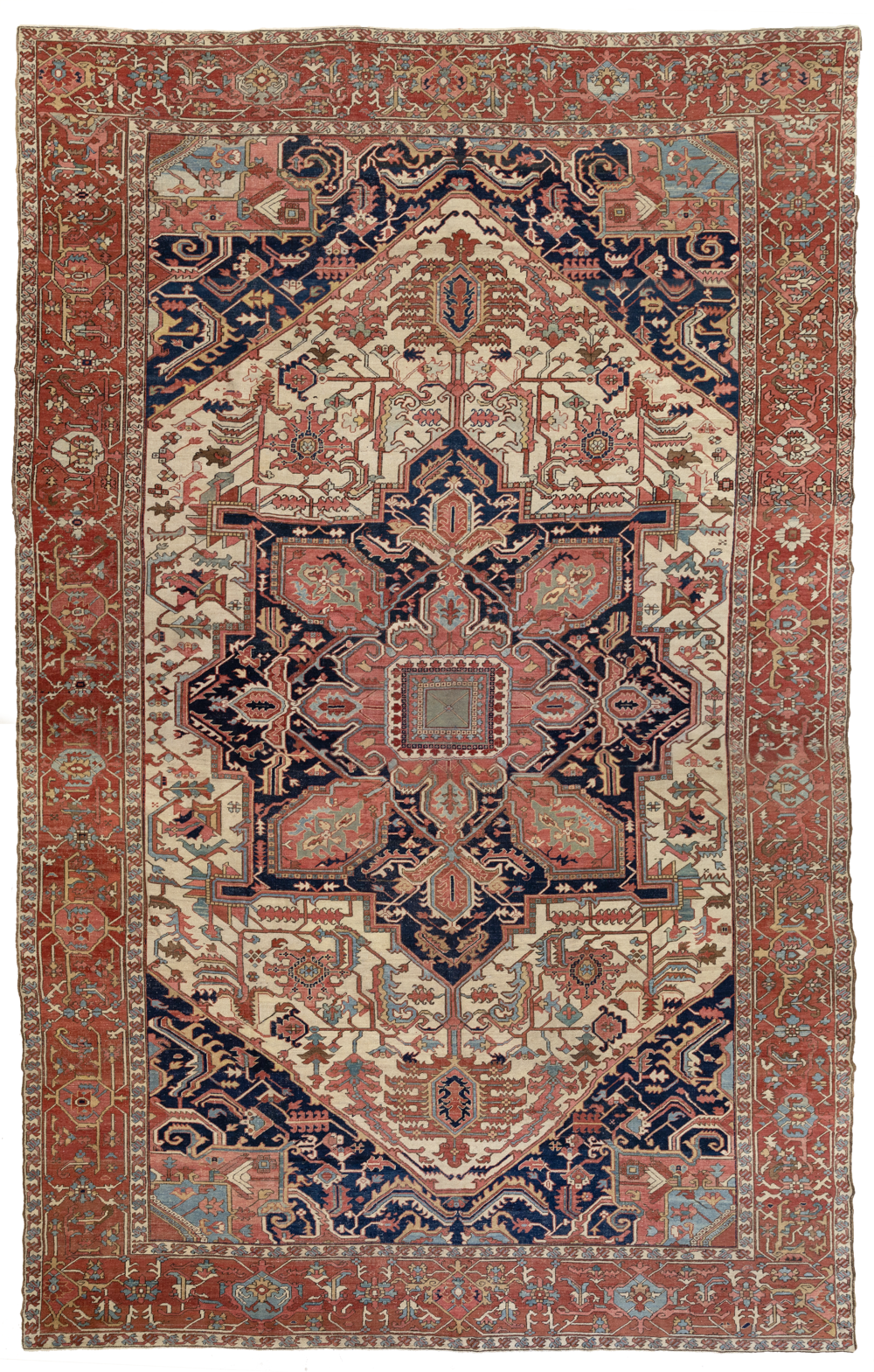 Antique Persian Palace Serapi Rug