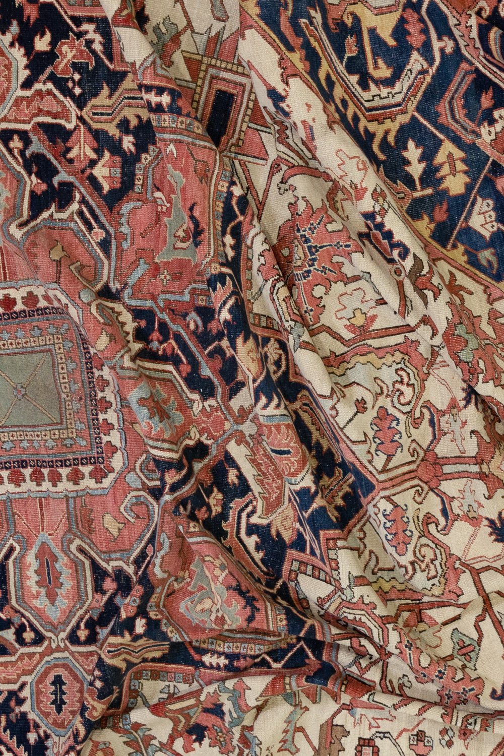 Antique Persian Palace Serapi Rug