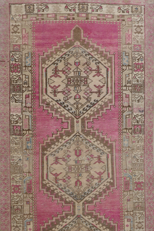 Pink Vintage Oriental Serab Runner Rug