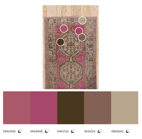 Pink Vintage Oriental Serab Runner Rug