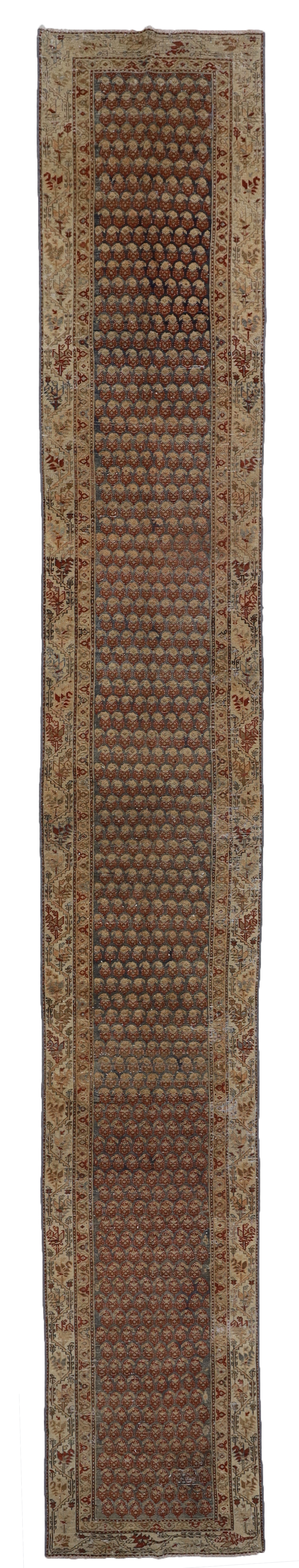 Antique Oriental Boteh Runner Rug