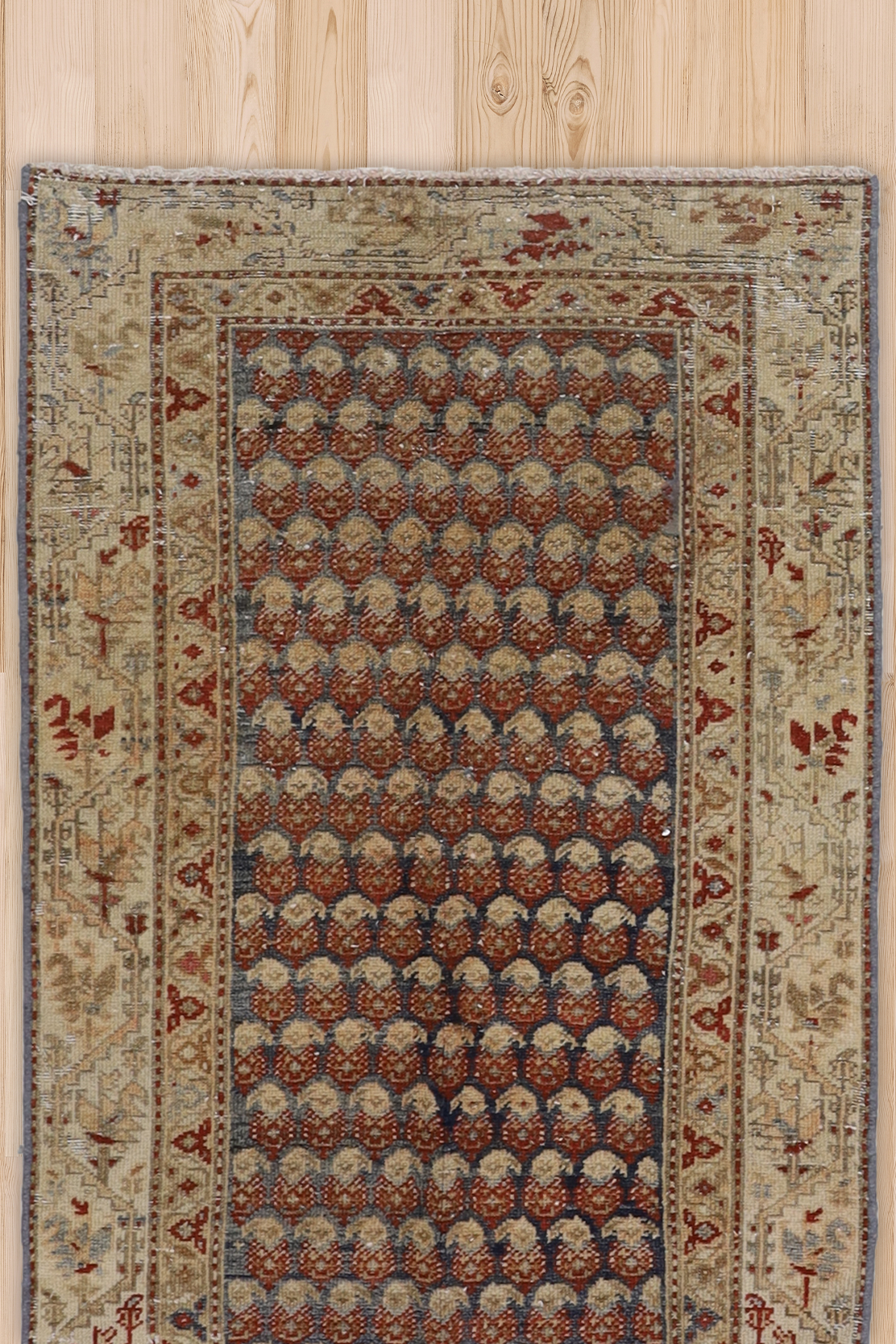Antique Oriental Boteh Runner Rug
