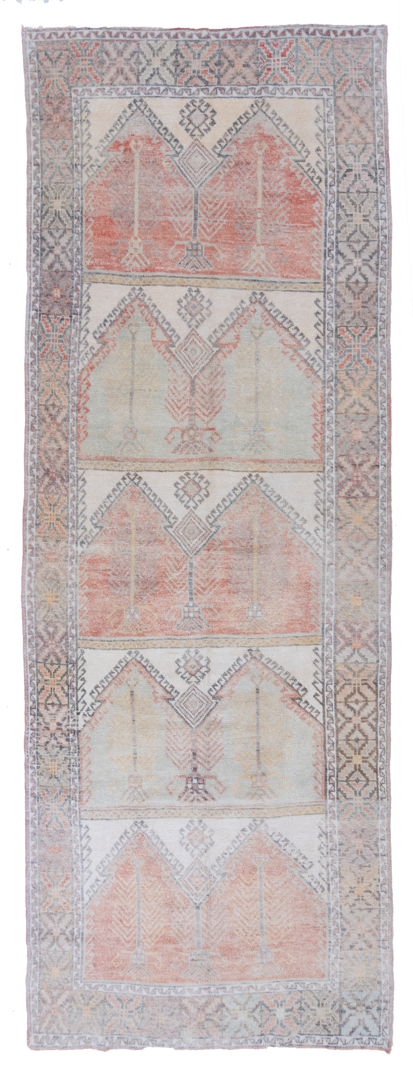 Vintage Pastel Anatolian Gallery Runner Rug