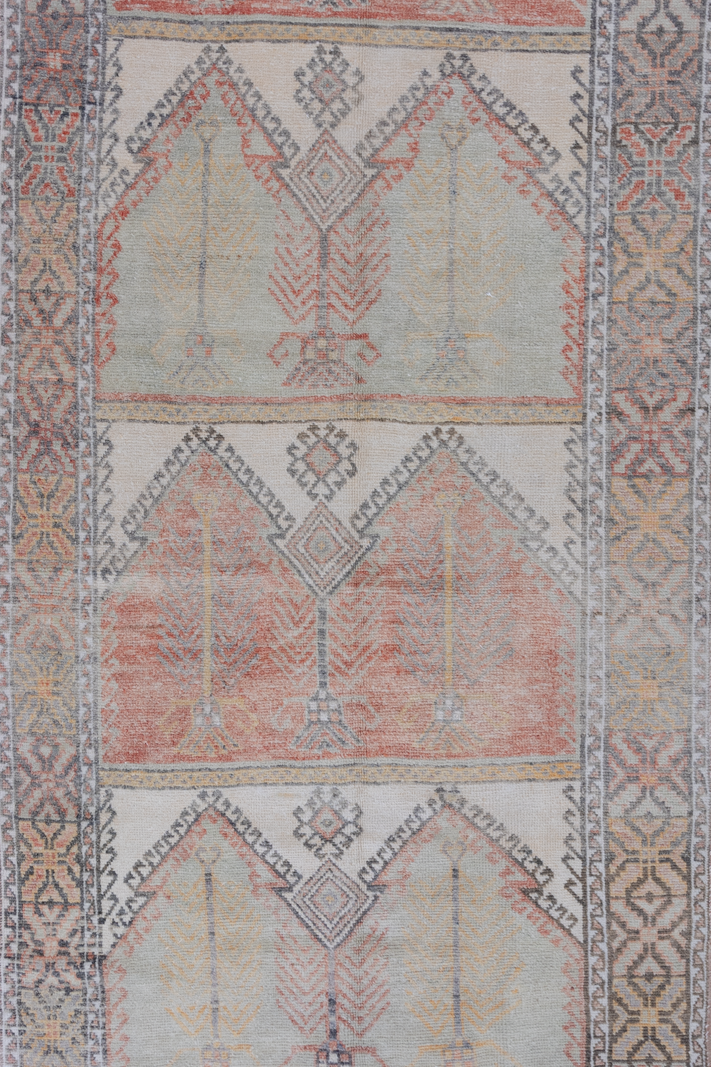 Vintage Pastel Anatolian Gallery Runner Rug