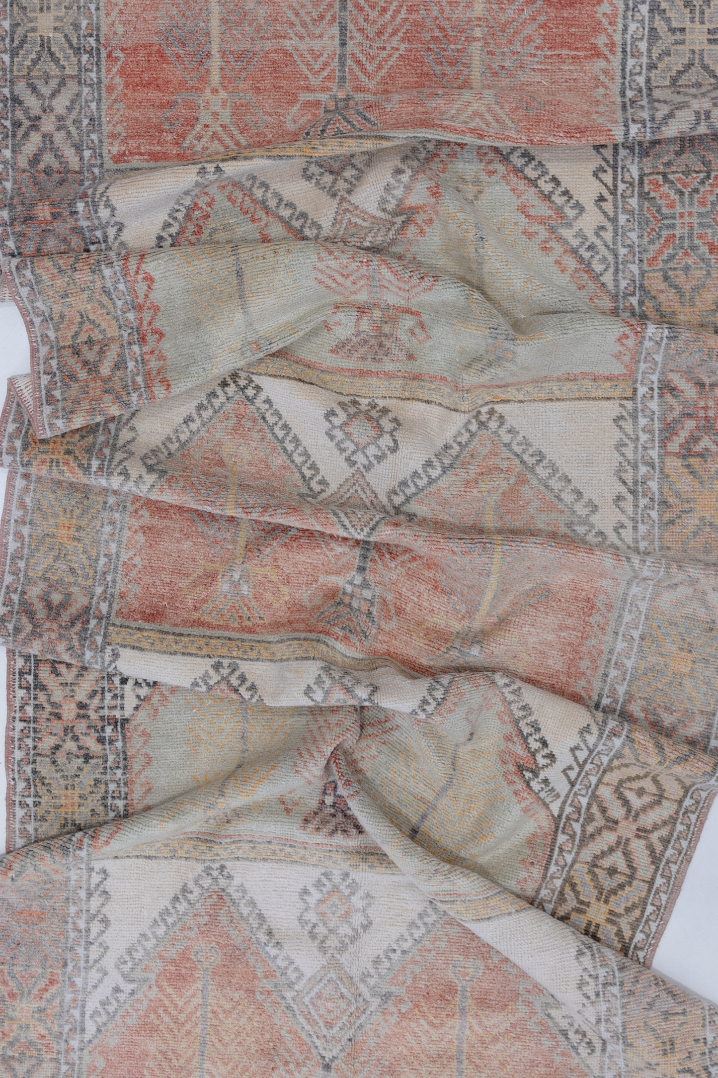 Vintage Pastel Anatolian Gallery Runner Rug