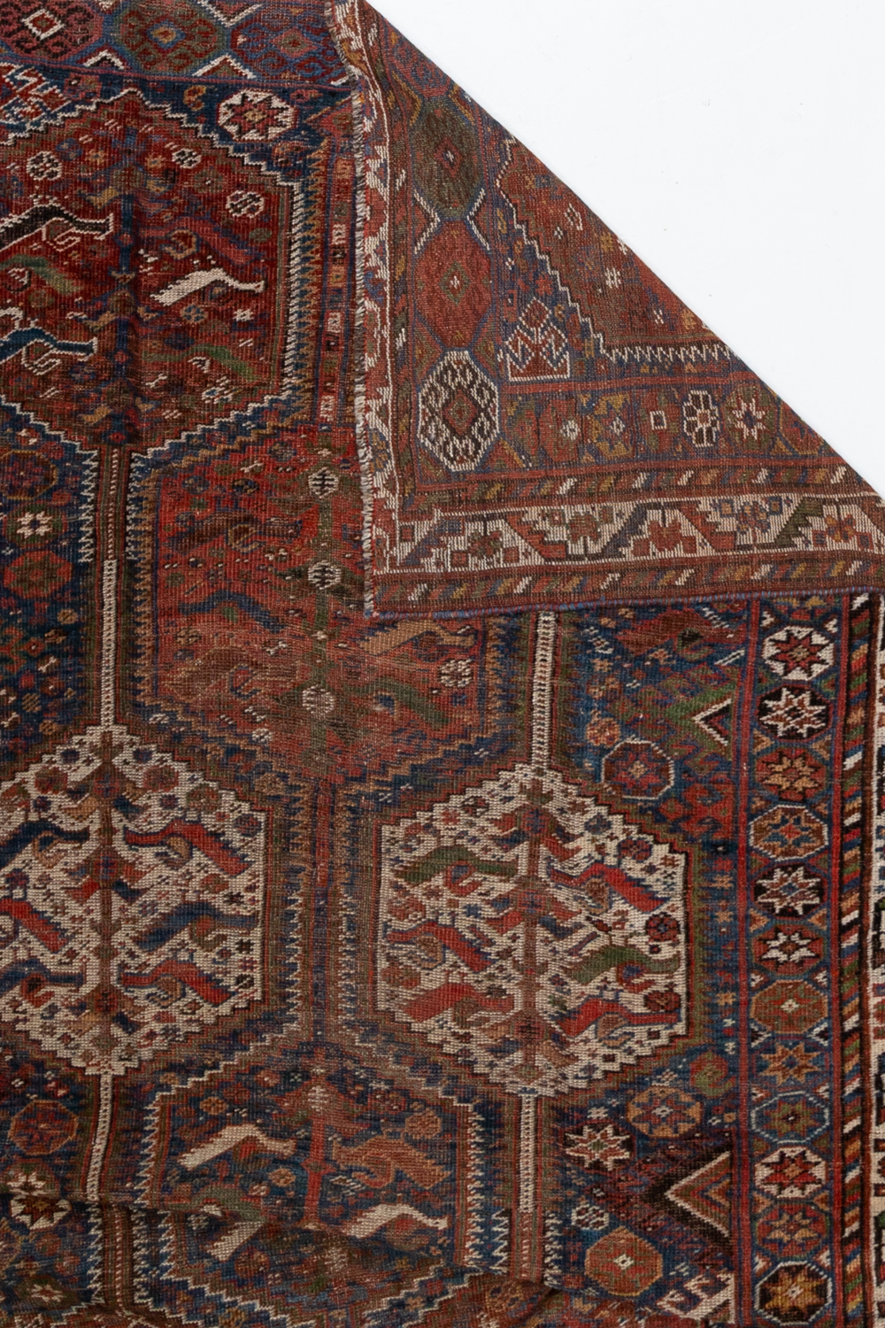 Antique Persian Khamseh Bird Rug