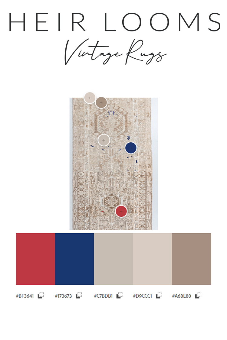 Neutral Vintage Persian Karaja Runner Rug