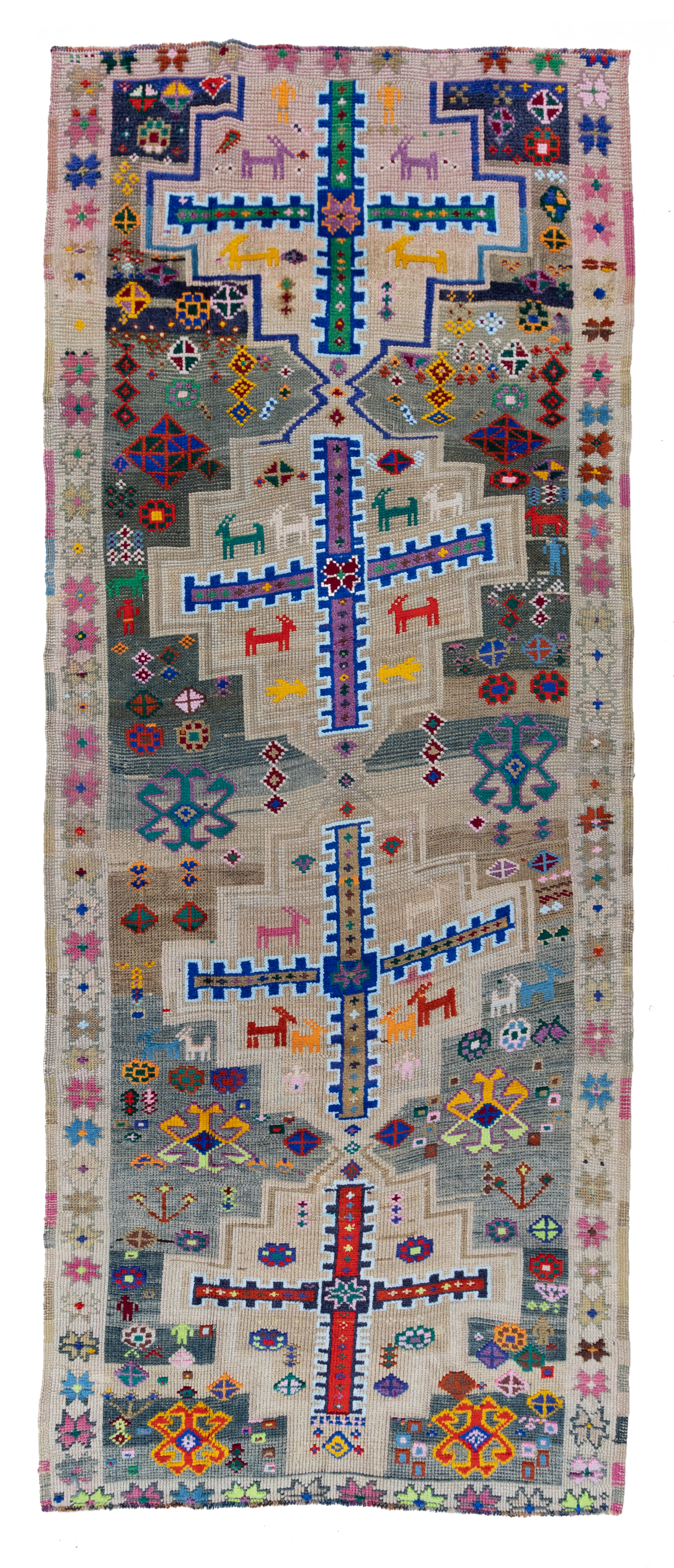 Vintage Turkish Anatolian Herki Runner Rug