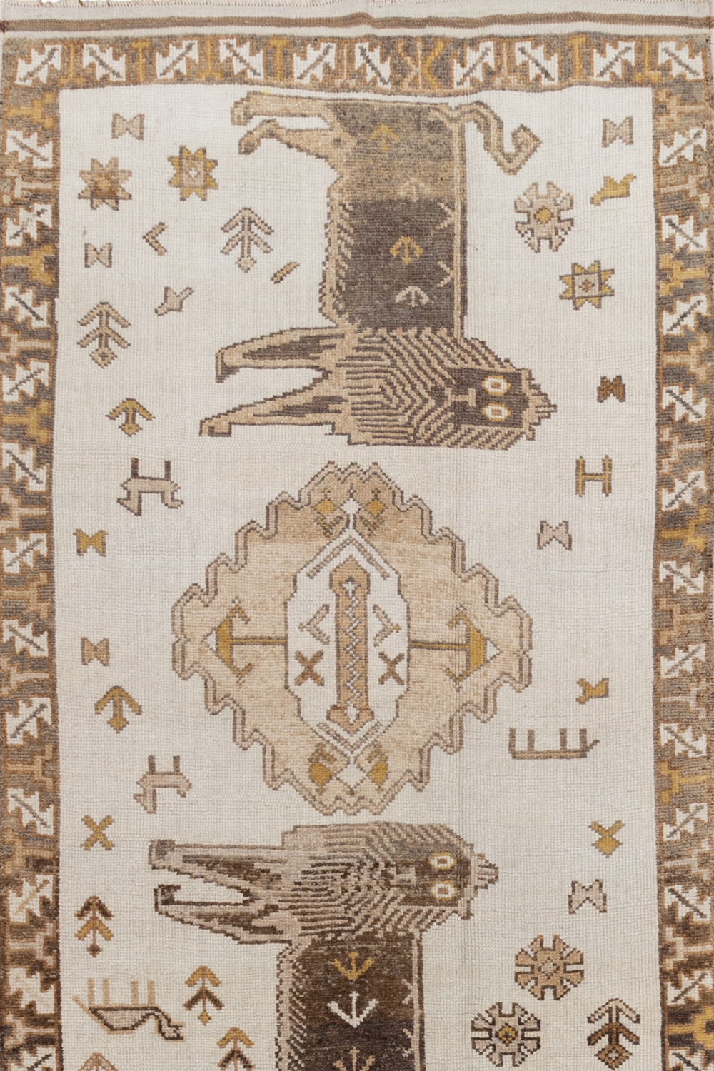 Vintage Lion Turkish Anatolian Rug
