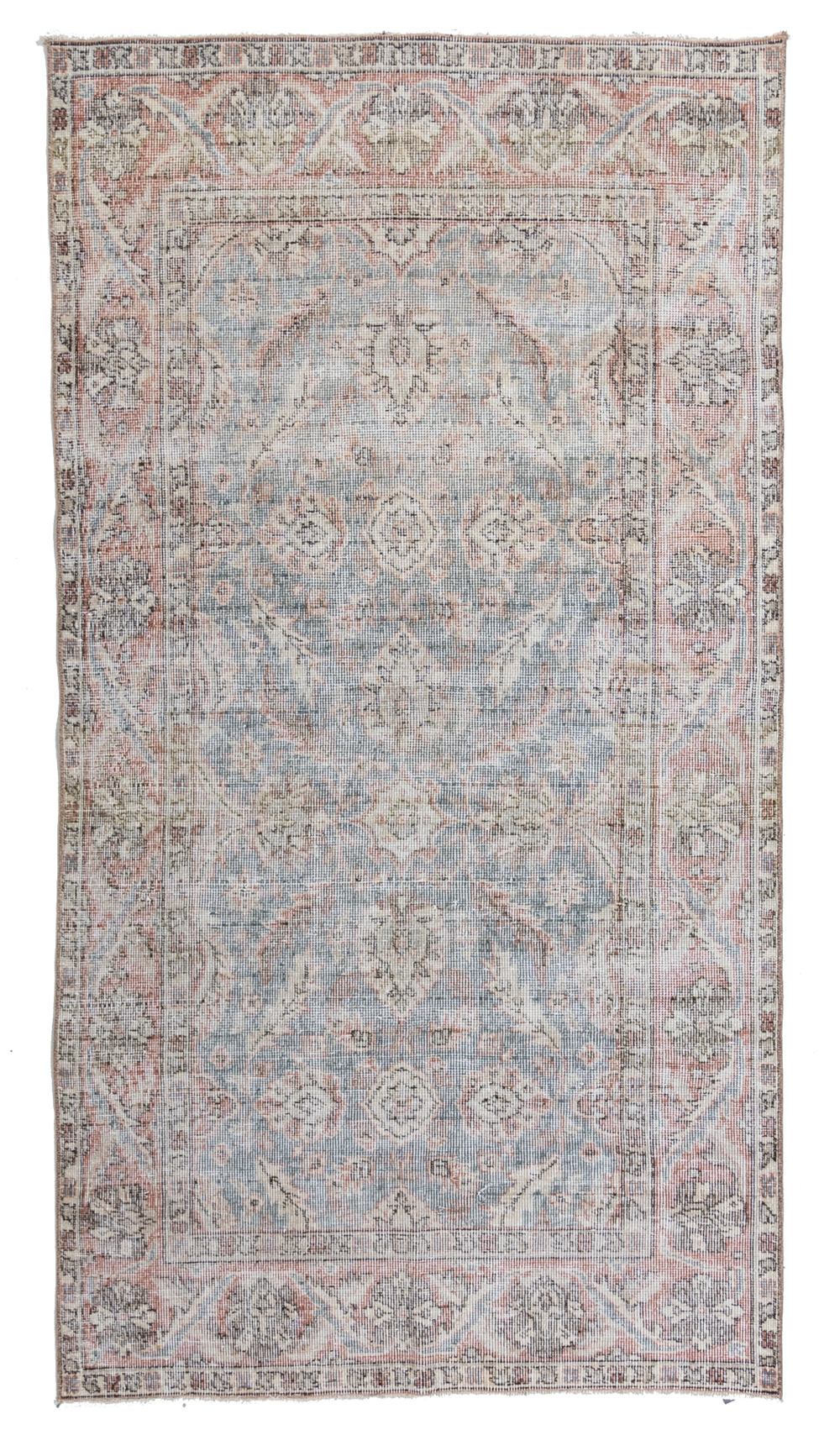 Distressed Vintage Oushak Rug