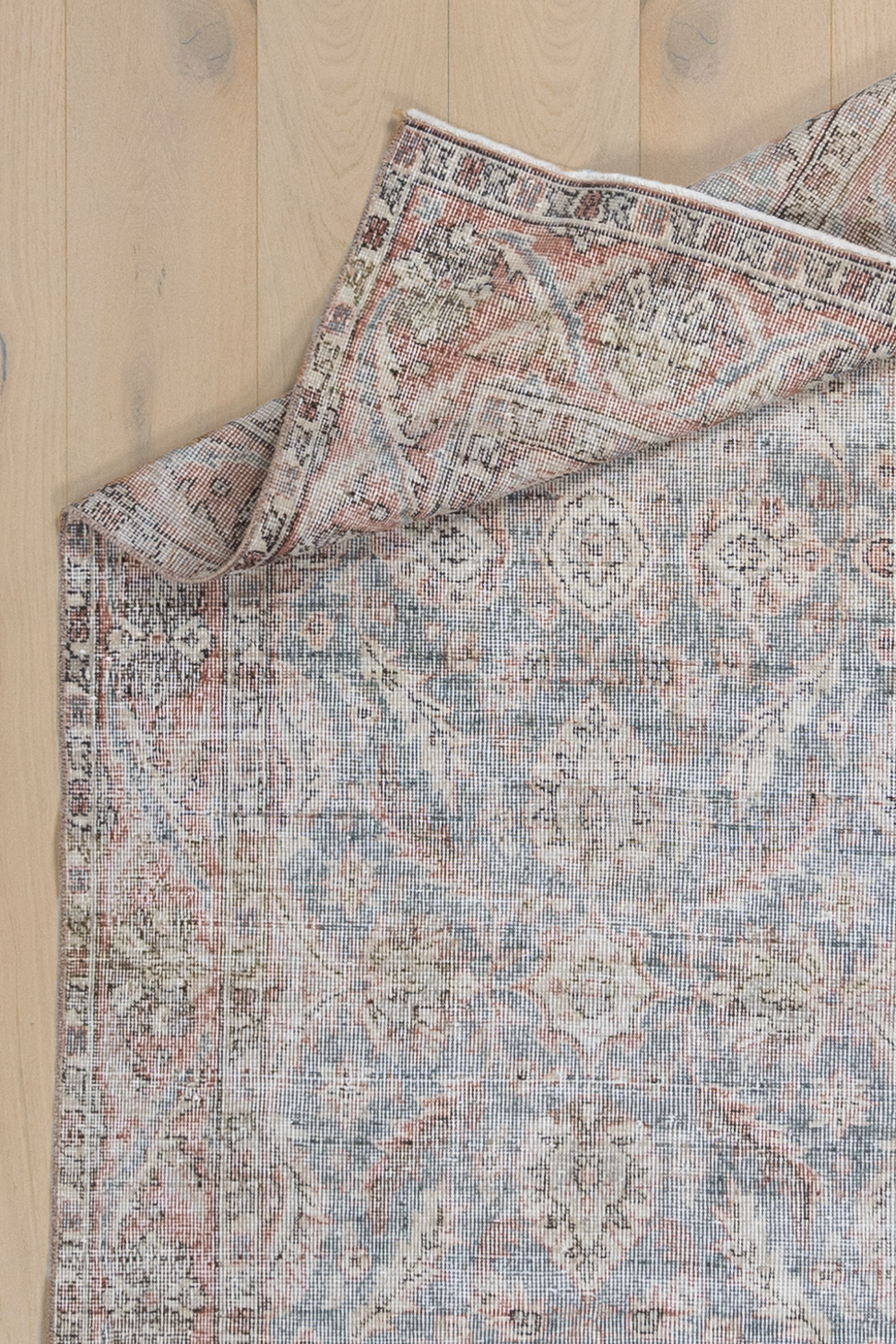 Distressed Vintage Oushak Rug