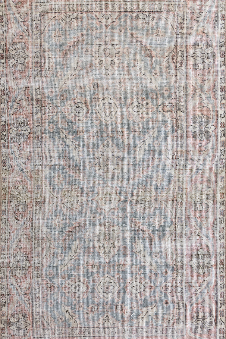 Distressed Vintage Oushak Rug