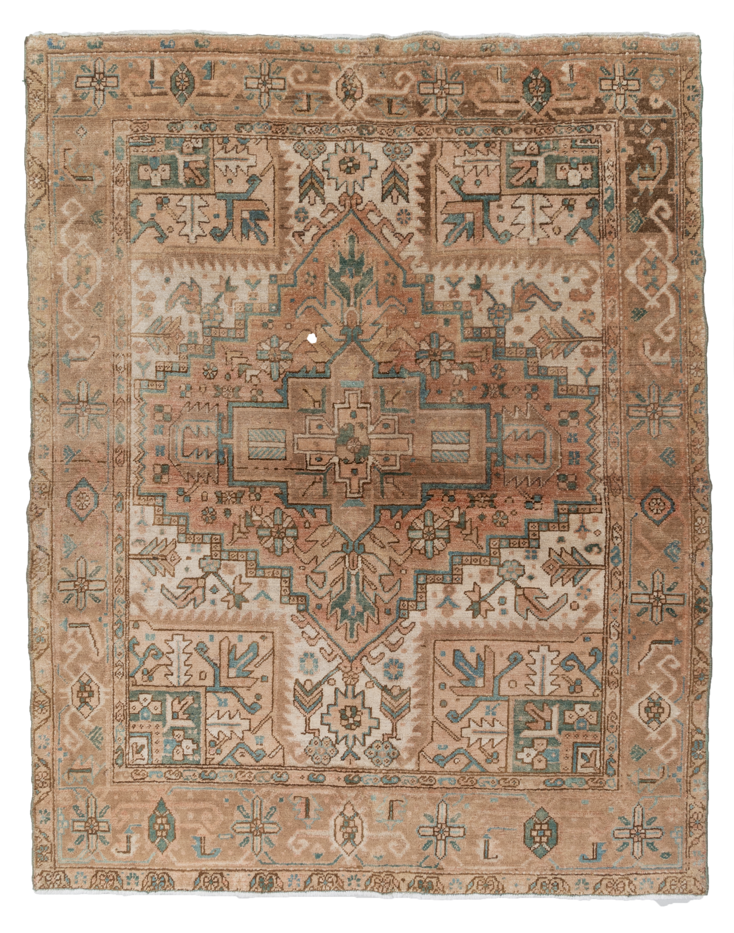 Vintage Persian Heriz Scatter Rug
