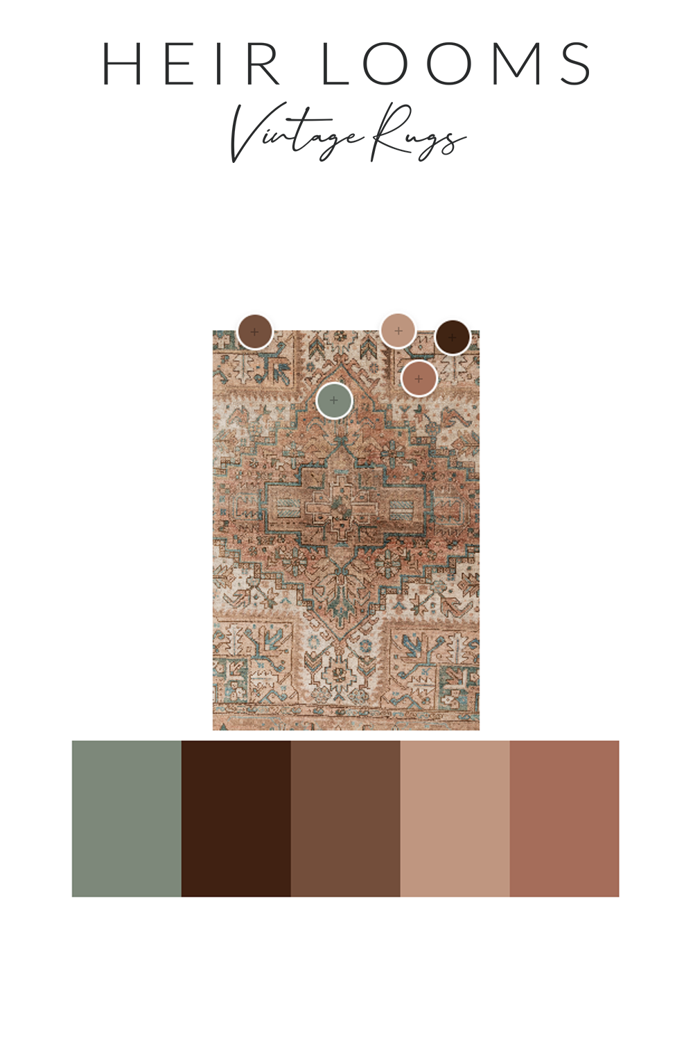 Vintage Persian Heriz Scatter Rug