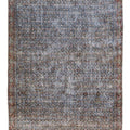 Antique Malayer Handmade Allover Floral Pattern Blue Wool Runner