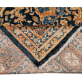 Oversize Antique Persian Mahal Blue Handmade Allover Floral Wool Rug
