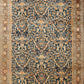 Oversize Antique Persian Mahal Blue Handmade Allover Floral Wool Rug