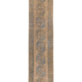 Brown Antique Turkmen Handmade Persian Wool Runner with Tribal Motif