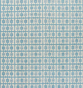 Modern Swedish Style Handmade Geometric Pattern Oversize Blue and Ivory Wool Rug