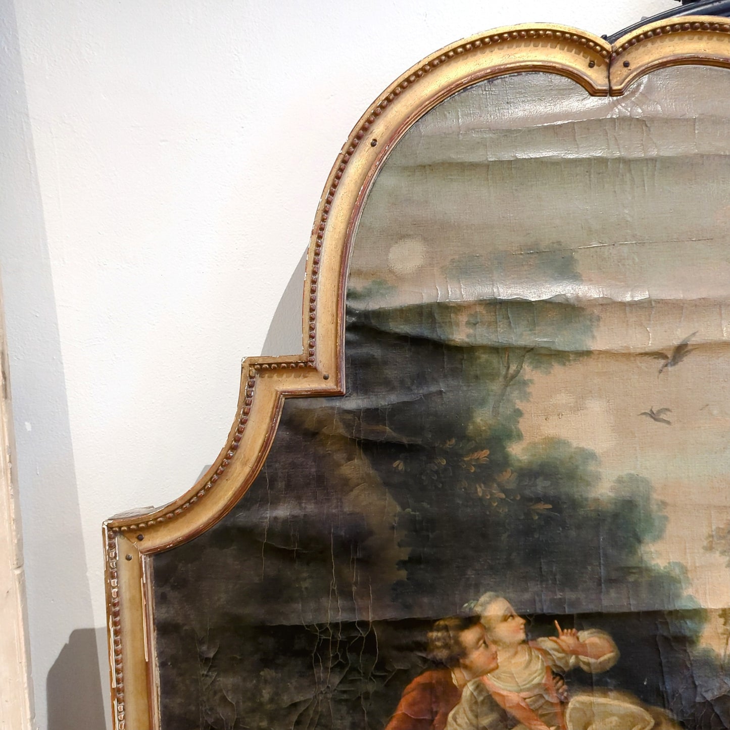 trumeau mirror with painting french 18th C.