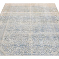 Antique Blue And Beige Mahal Handmade Medallion Floral Wool Rug