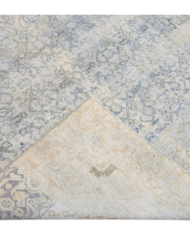 Antique Blue And Beige Mahal Handmade Medallion Floral Wool Rug