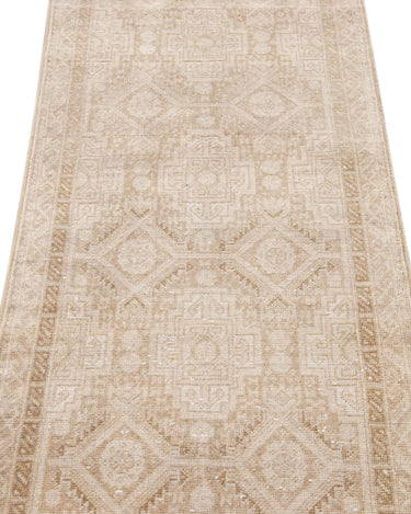 Antique Sivas Handmade Geometric Motif Beige Wool Runner