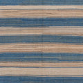 Modern Striped Flat-Weave Wool Rug 7 X 10