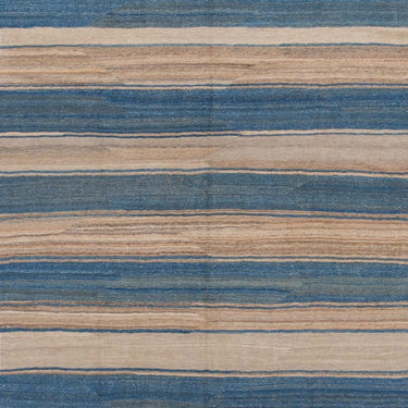Modern Striped Flat-Weave Wool Rug 7 X 10