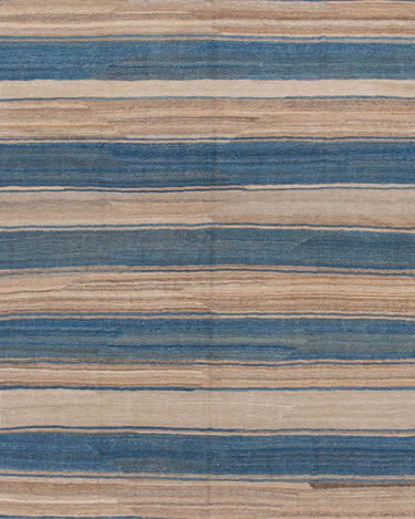Modern Striped Flat-Weave Wool Rug 7 X 10